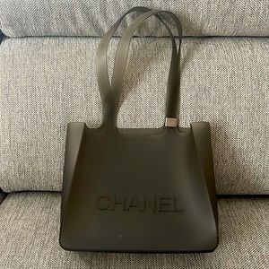 CHANEL Gray Jelly Transparent tote